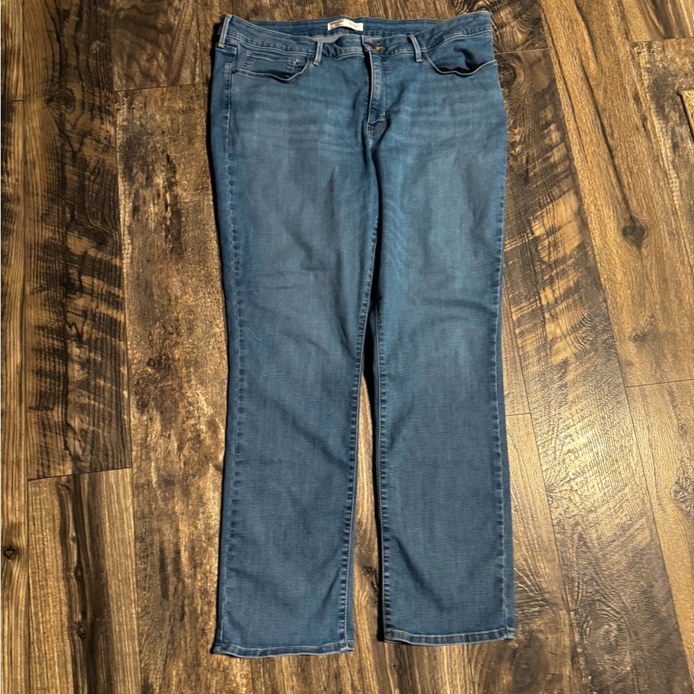 Levi’s strait leg jeans.